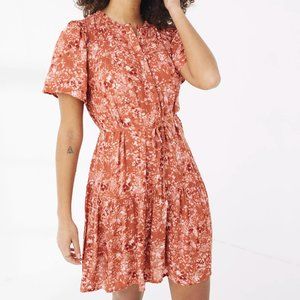 Fat Face Cleo Fleur Meadow Pink Floral Belted Mini Dress